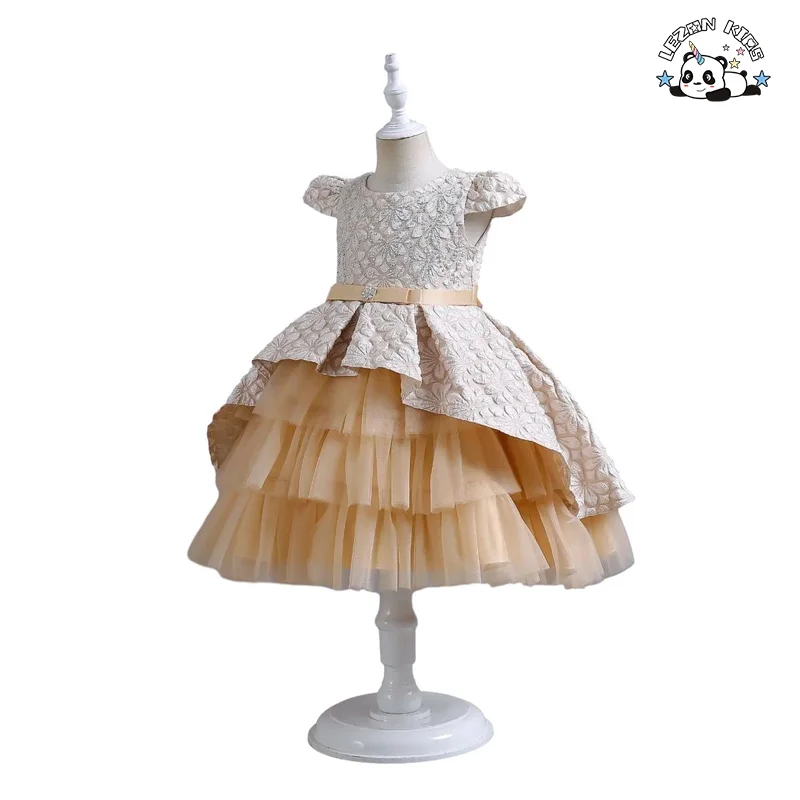LEZONKIDS - Children's dress printed princess dress little girl dresses for birthday party